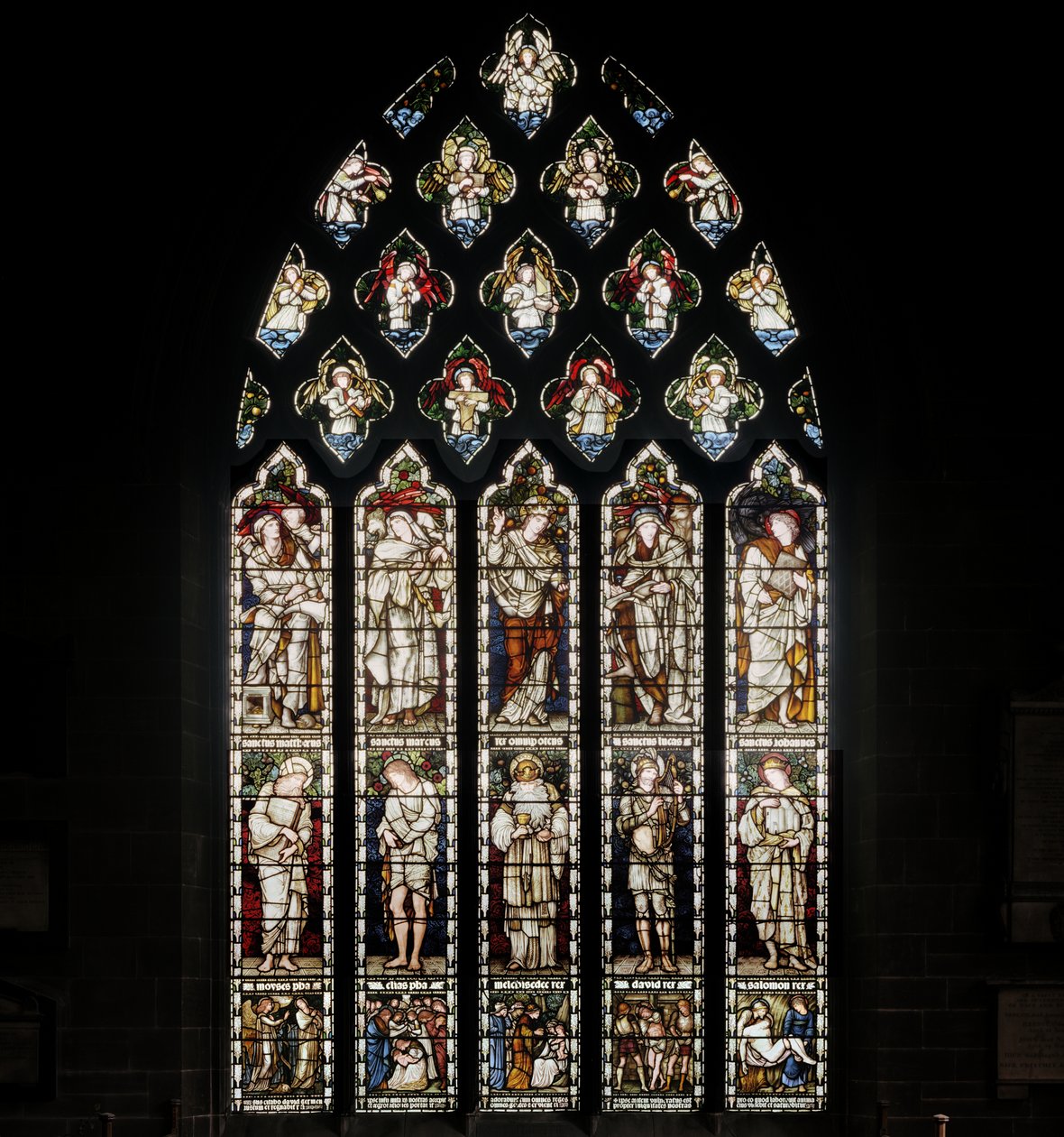 Birmingham, St Martin In The Bull Ring, Morris & Co., Edward Burne-Jones, Ogólne okno, 1876 autorstwa Edward Burne Jones