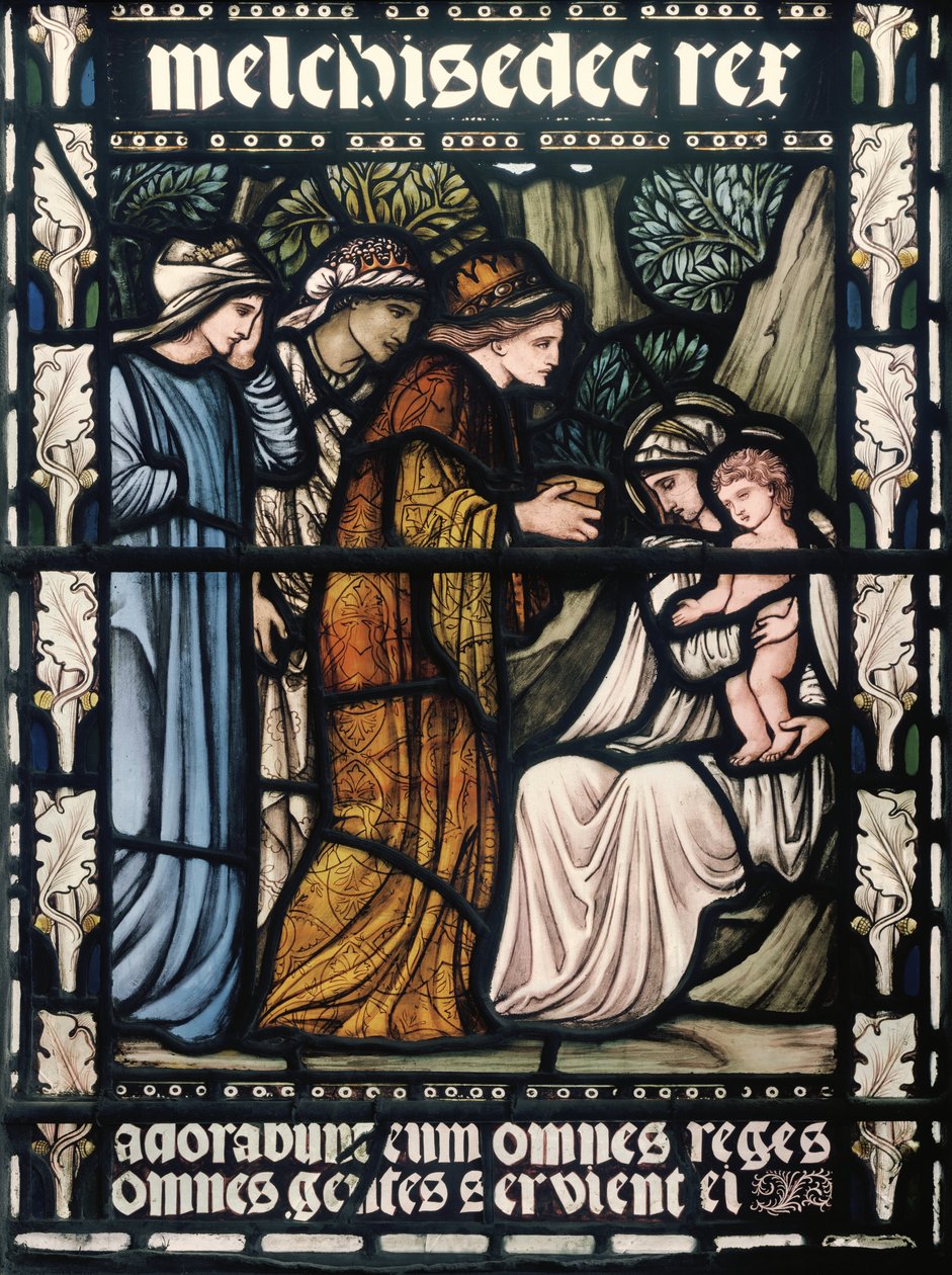 Birmingham, St Martin w Bull Ring, Morris & Co., Edward Burne-Jones, Pokłon Trzech Króli, 1876 autorstwa Edward Burne Jones