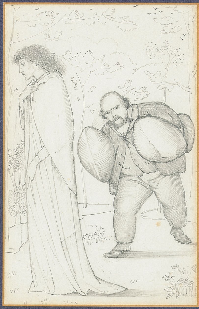 Dante Gabriel Rossetti przynoszący poduszki Jane Morris autorstwa Edward Burne Jones