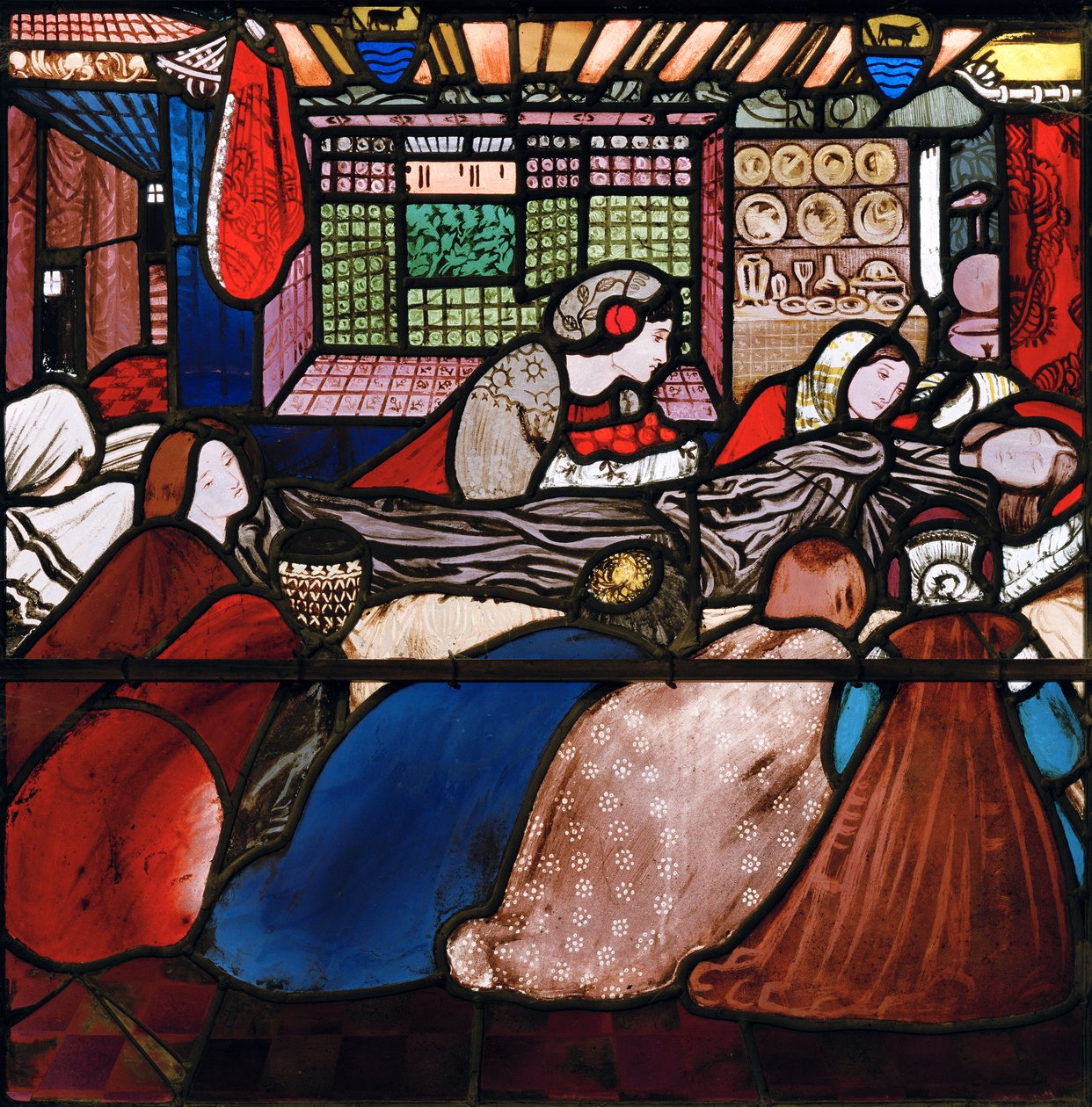 Śmierć św. Frideswide, 1859 (witraż) autorstwa Edward Burne Jones