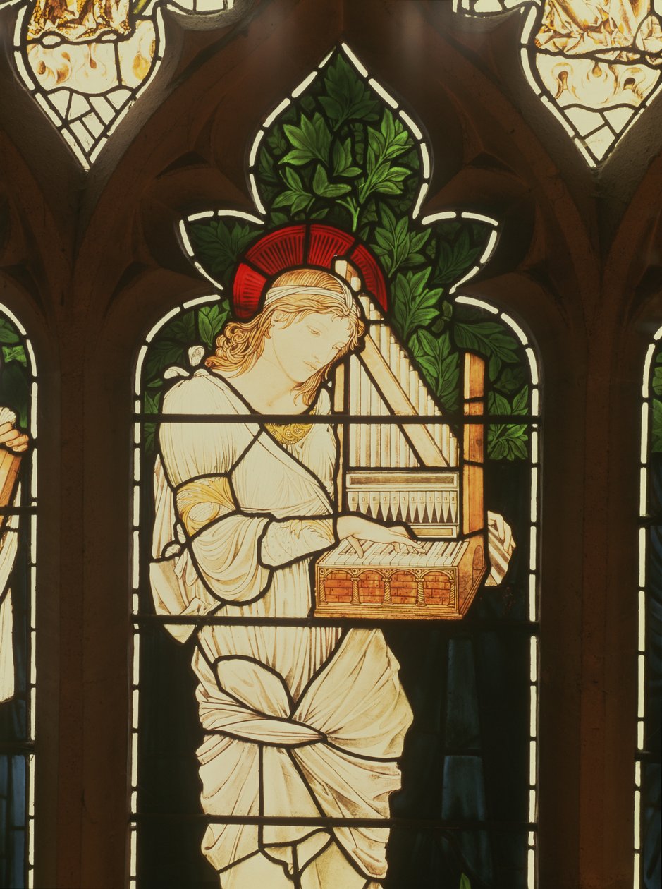 Detal św. Cecylii autorstwa Edward Burne Jones
