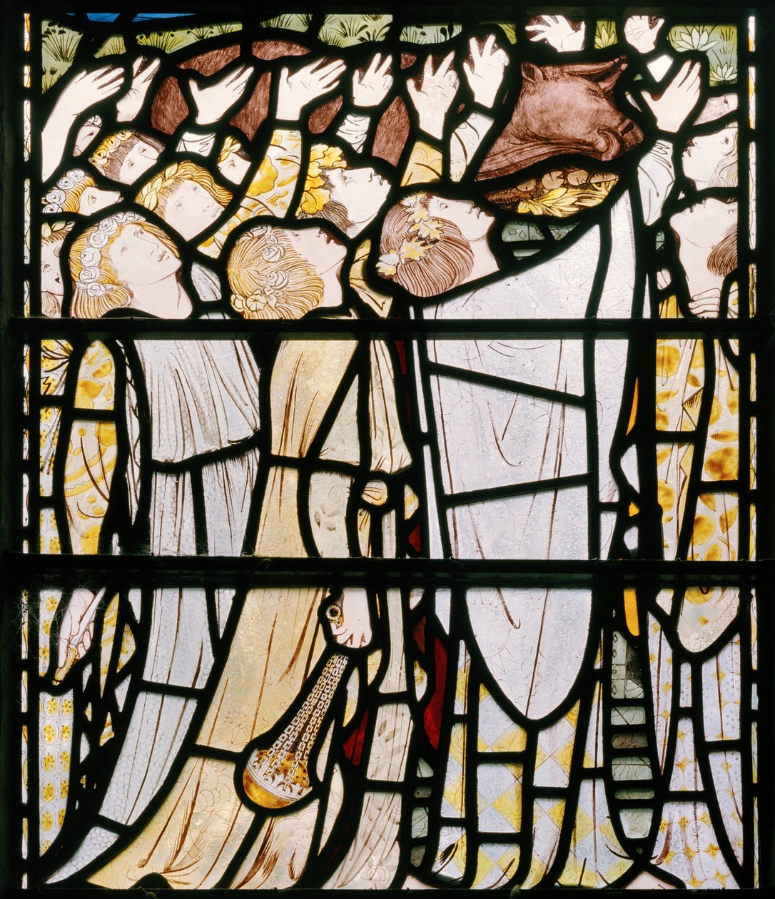 Eliasz i kapłani Baala, detal, 1863 (witraże) autorstwa Edward Burne Jones
