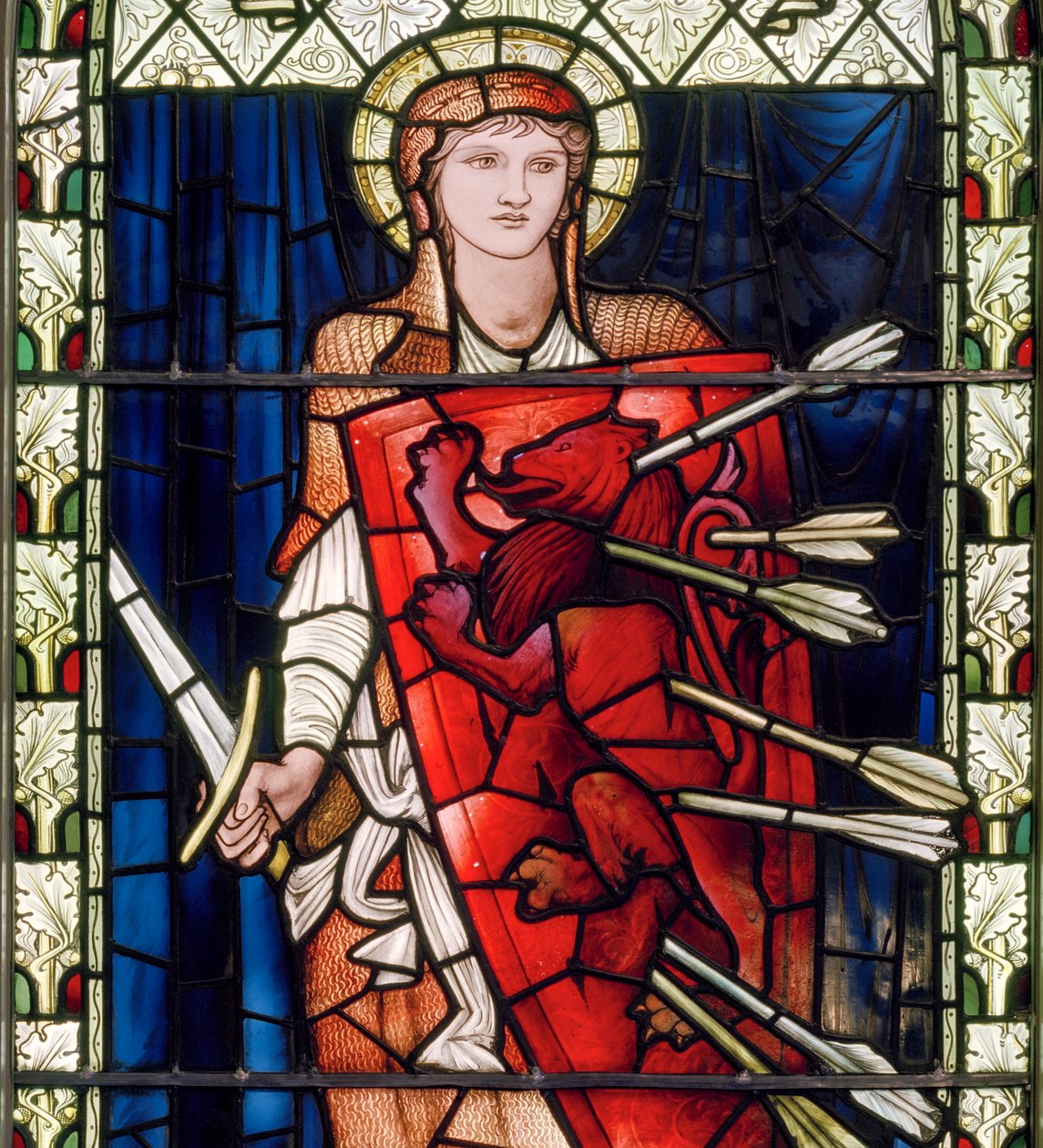Figura męstwa, ok. 1896 (witraże) autorstwa Edward Burne Jones