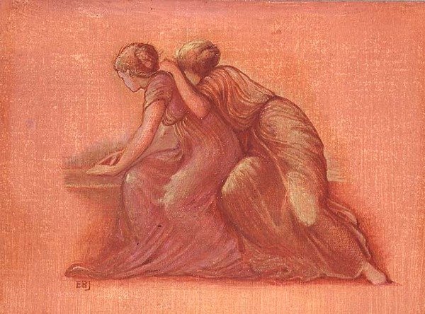 Postacie na balkonie autorstwa Edward Coley Burne Jones