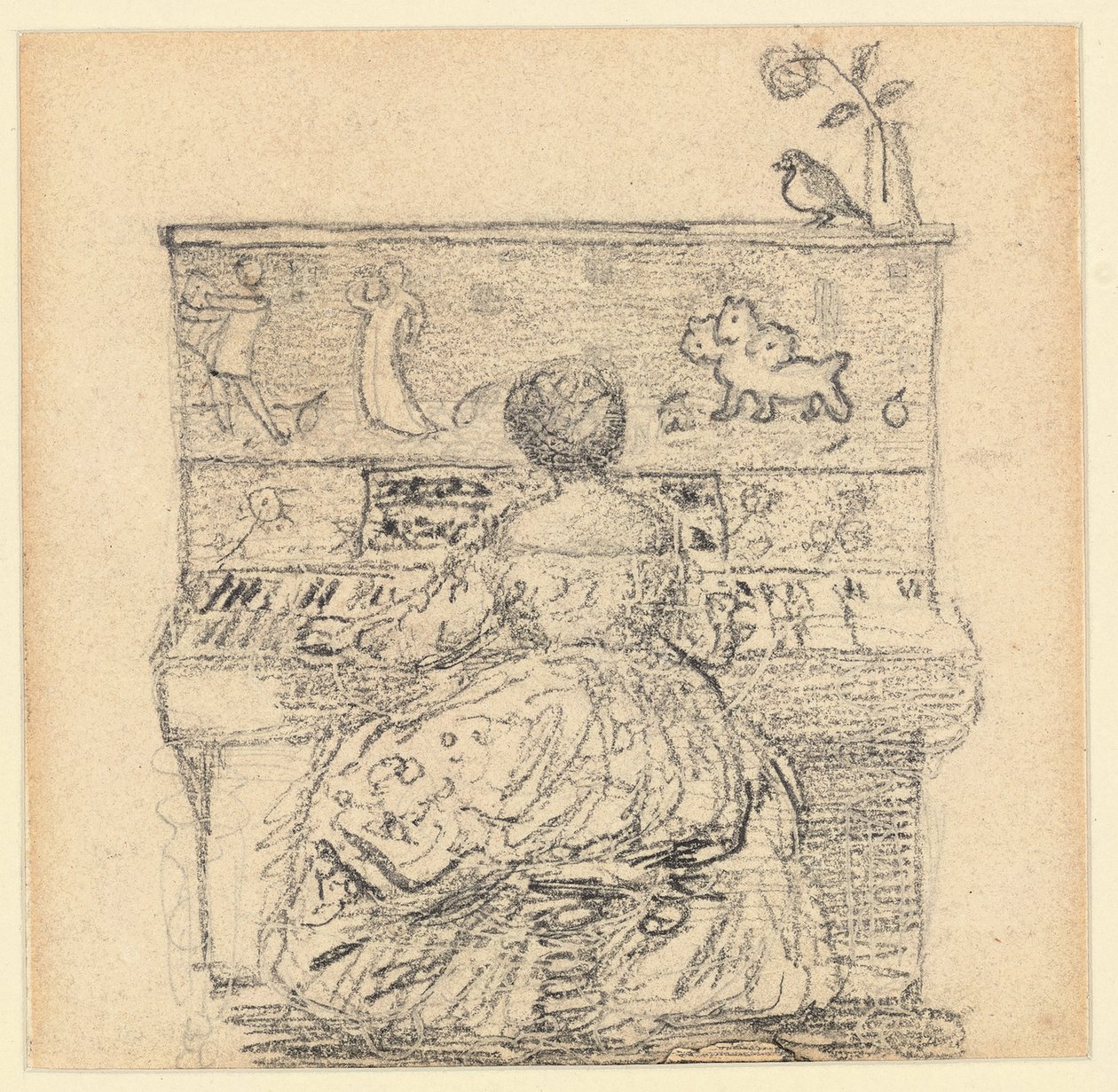 Georgiana Burne-Jones przy fortepianie autorstwa Edward Burne Jones