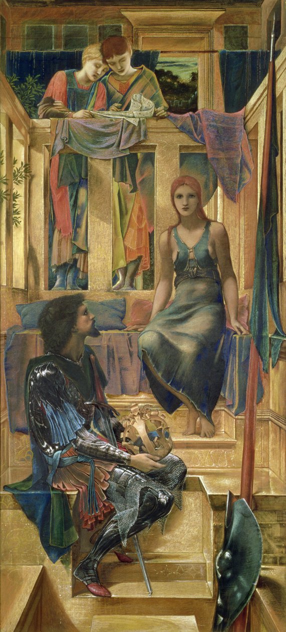 Król Cophetua i żebraczka pokojówka — studium rysunkowe, 1883 autorstwa Edward Burne Jones