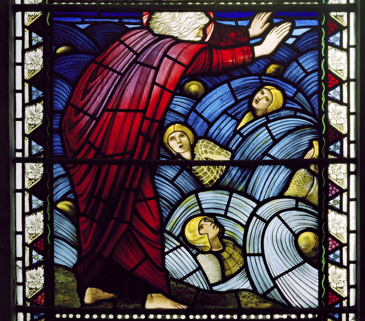 Kirkcaldy Stary Kirk, Morris & Co., Edward Burne-Jones, Przejście Morza Czerwonego, 1886 autorstwa Edward Burne Jones