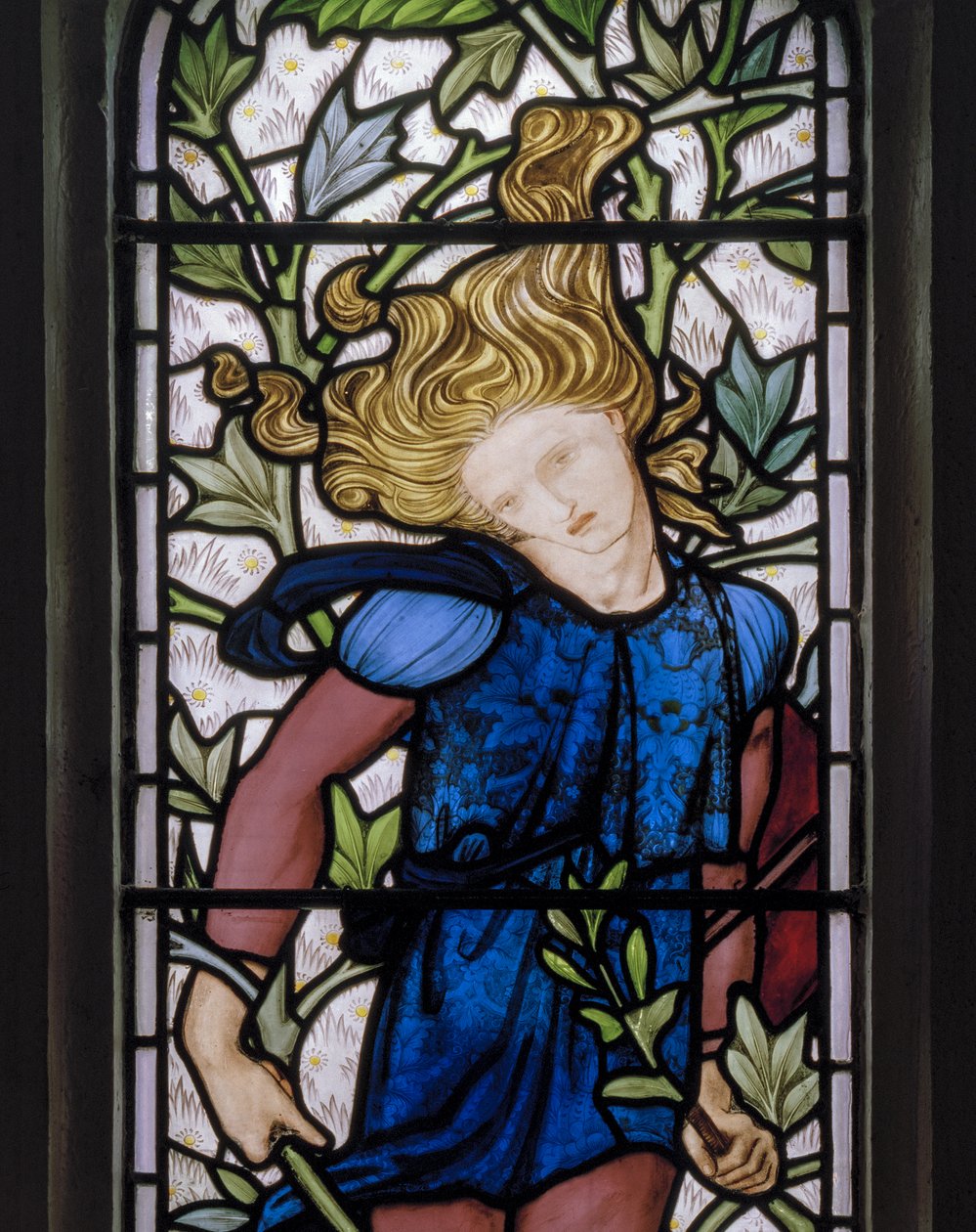 Knotty Ash, St John The Evangelist, Morris Marshall & Faulkner & Co, Edward Burne-Jones, Absalom detal, 1872 autorstwa Edward Burne Jones