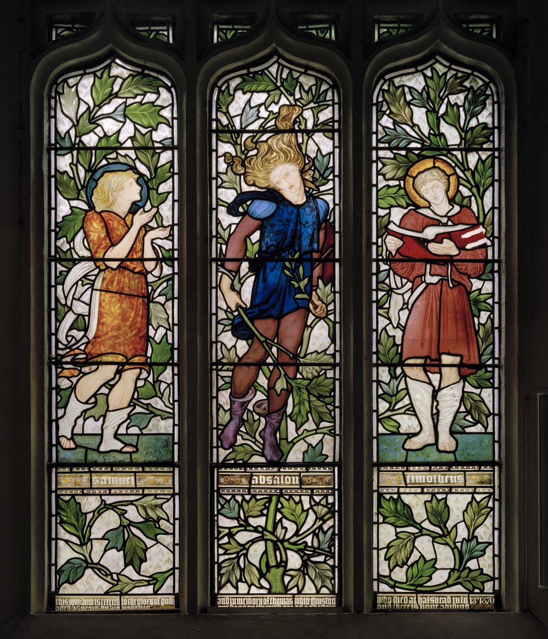 Knotty Ash, St John The Evangelist, Morris Marshall & Faulkner & Co, Edward Burne-Jones, Samuel, Absalom & Timothy, 1872 autorstwa Edward Burne Jones