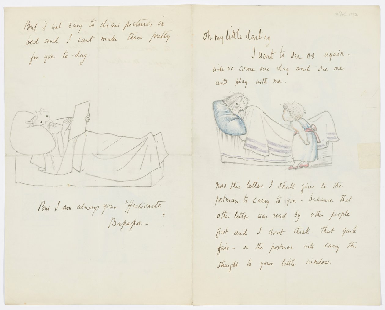 List do wnuczki artysty Angeli Thirkell (ołówek na papierze) autorstwa Edward Burne Jones