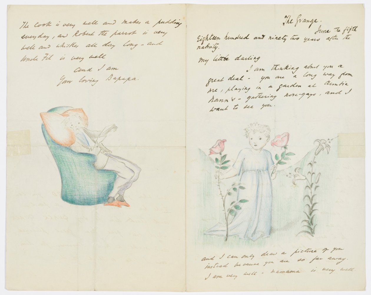 List do wnuczki artysty Angeli Thirkell (ołówek na papierze) autorstwa Edward Burne Jones