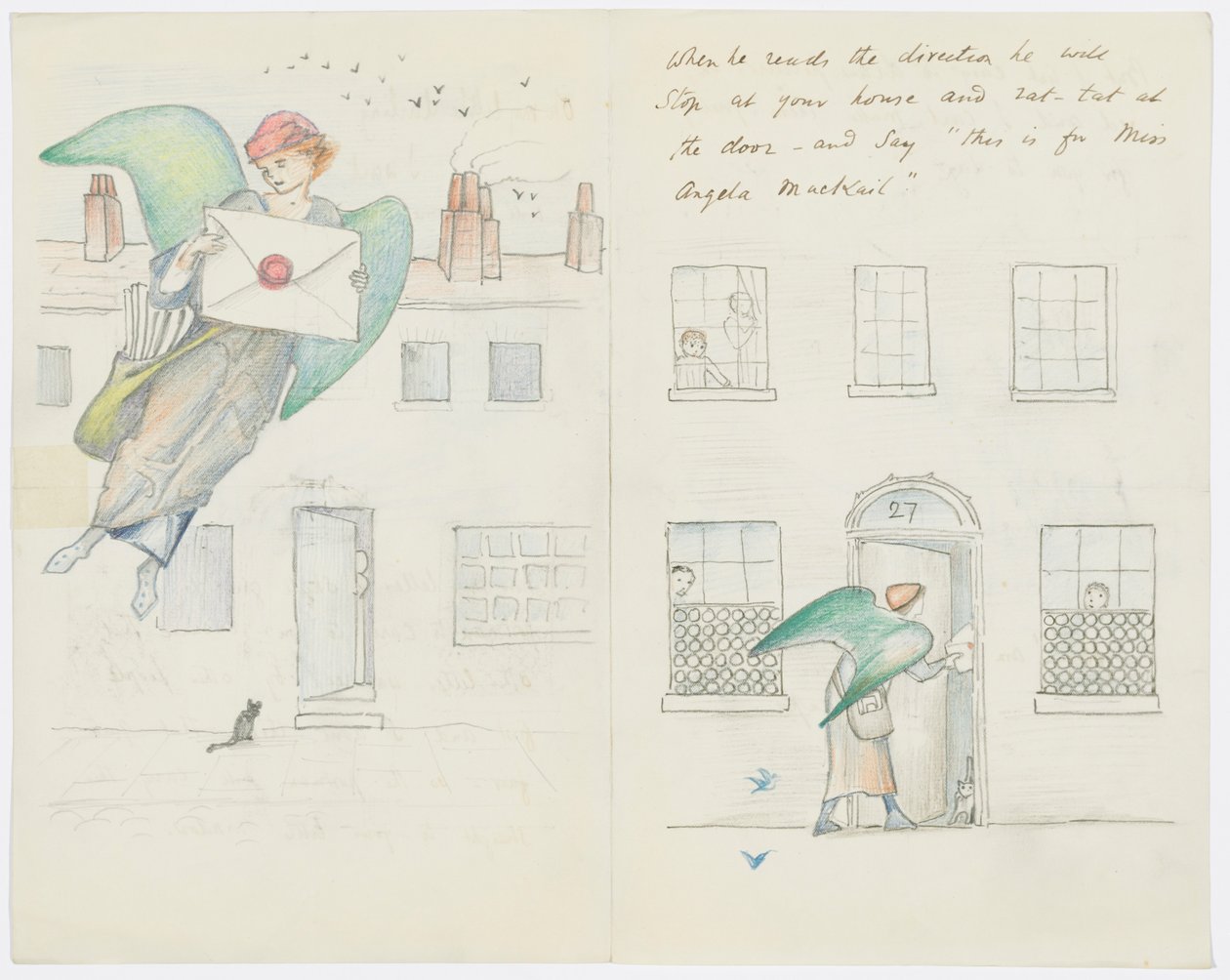 List do wnuczki artysty Angeli Thirkell (ołówek na papierze) autorstwa Edward Burne Jones