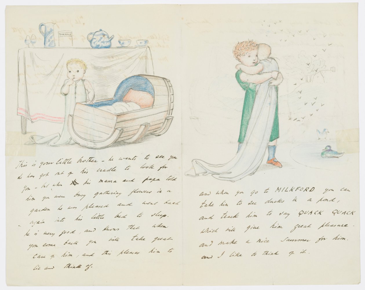 List do wnuczki artysty Angeli Thirkell (ołówek na papierze) autorstwa Edward Burne Jones