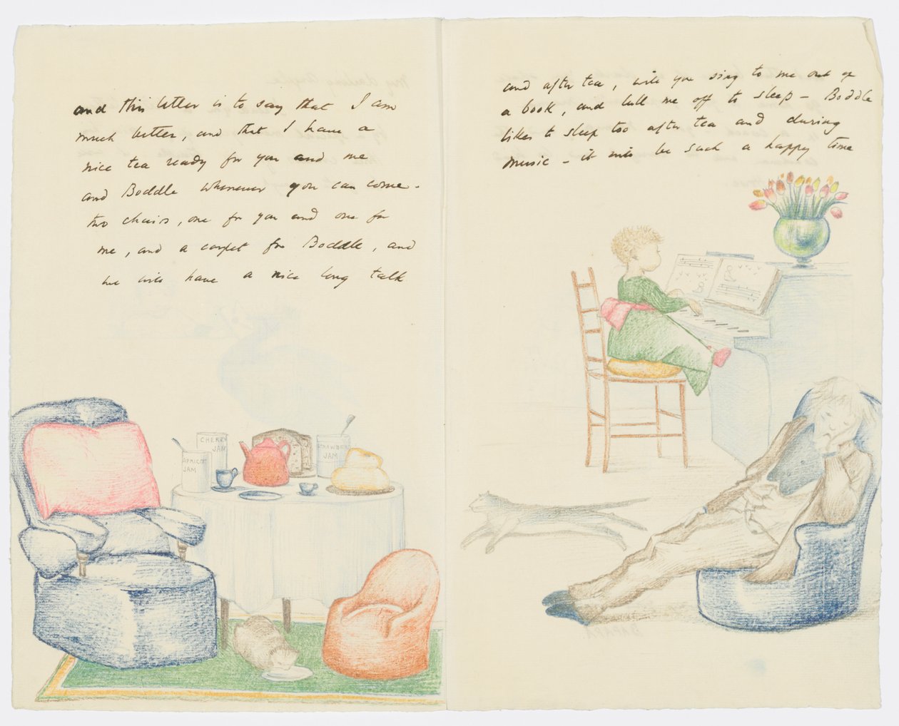 List do wnuczki artysty Angeli Thirkell (ołówek na papierze) autorstwa Edward Burne Jones