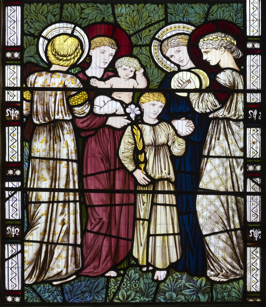 Matki i dzieci, 1865 (witraż) autorstwa Edward Burne Jones