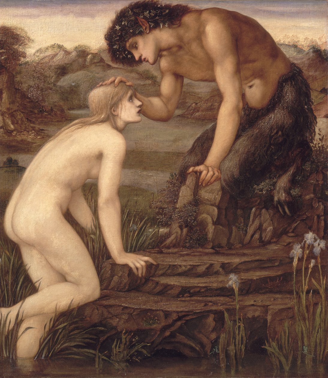 Pan i Psyche, lata 70. XIX wieku autorstwa Edward Burne Jones