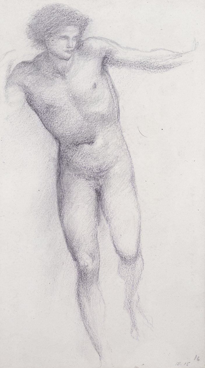 Perseusz - Skała Zagłady (kreda na papierze) autorstwa Edward Burne Jones