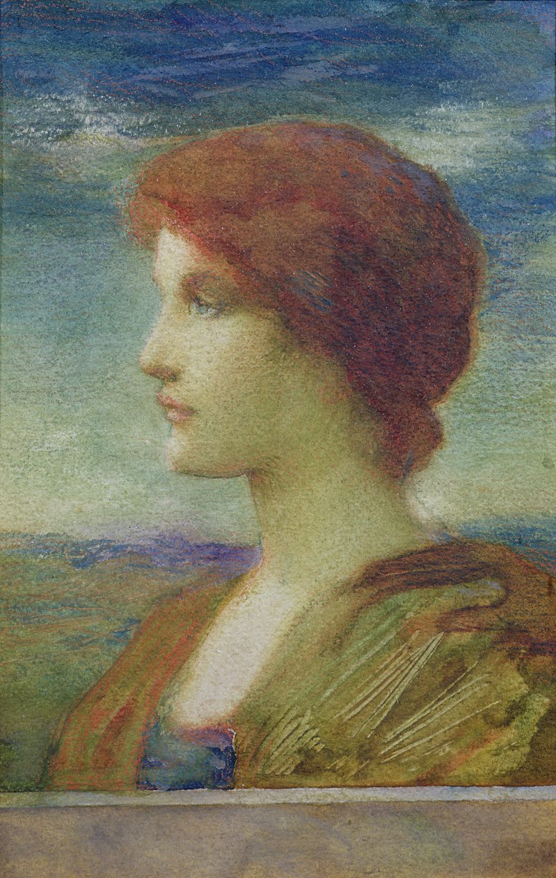 Portret Sarah Bernhardt (1844-1923) (pastelowy) autorstwa Edward Burne Jones