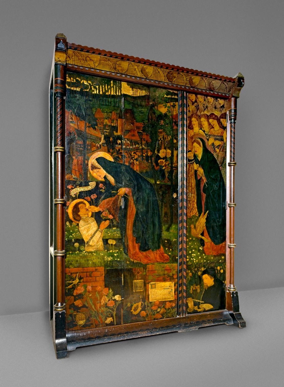 Szafa "Baśń przeoryszy", 1859 (sosna i dąb malowane) autorstwa Edward Burne Jones