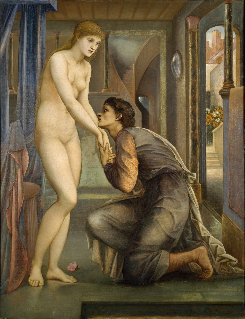 Pigmalion i obraz - Dusza osiąga, 1878 autorstwa Edward Burne Jones