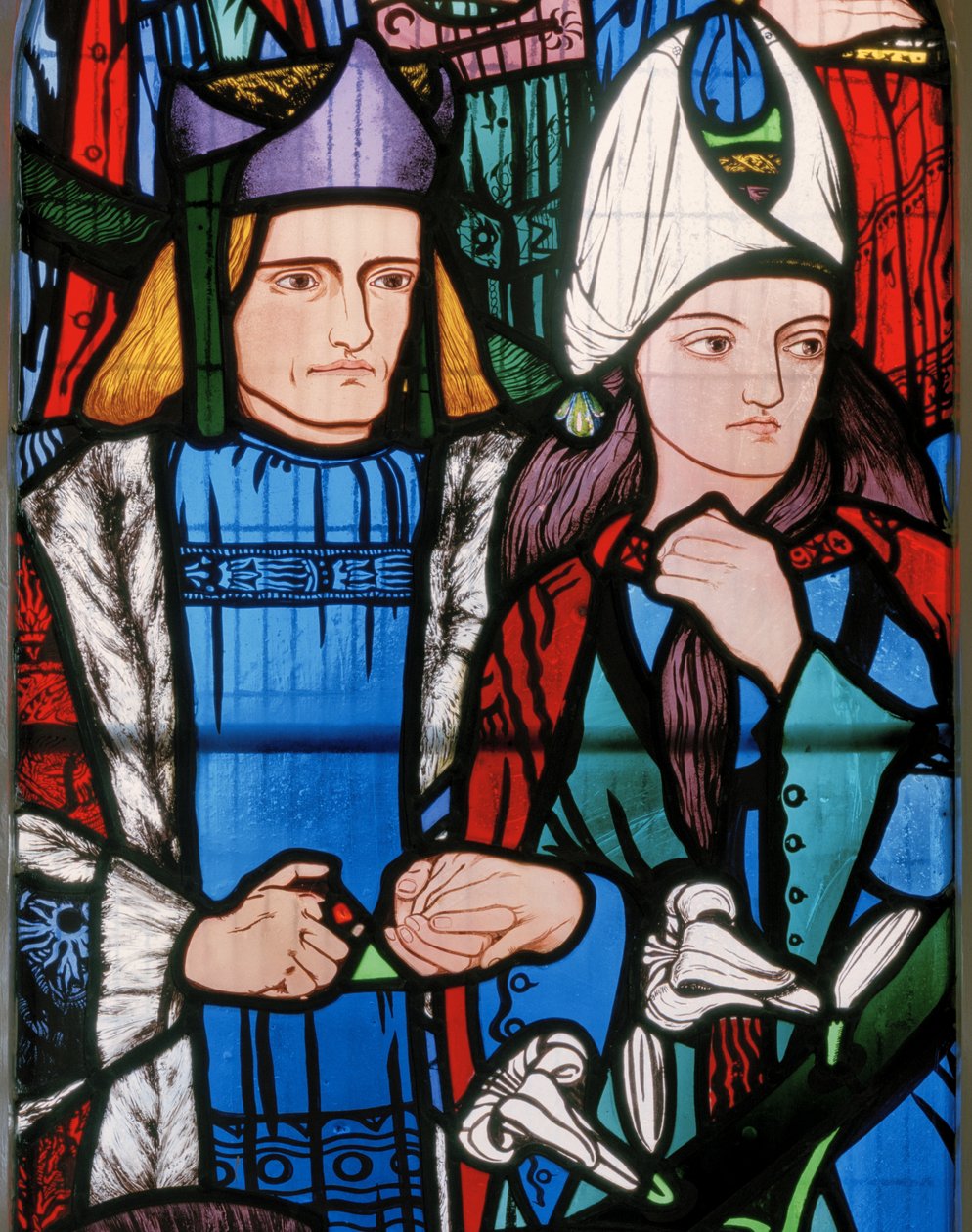 Salomon i królowa Saby, 1857 (witraże) autorstwa Edward Burne Jones
