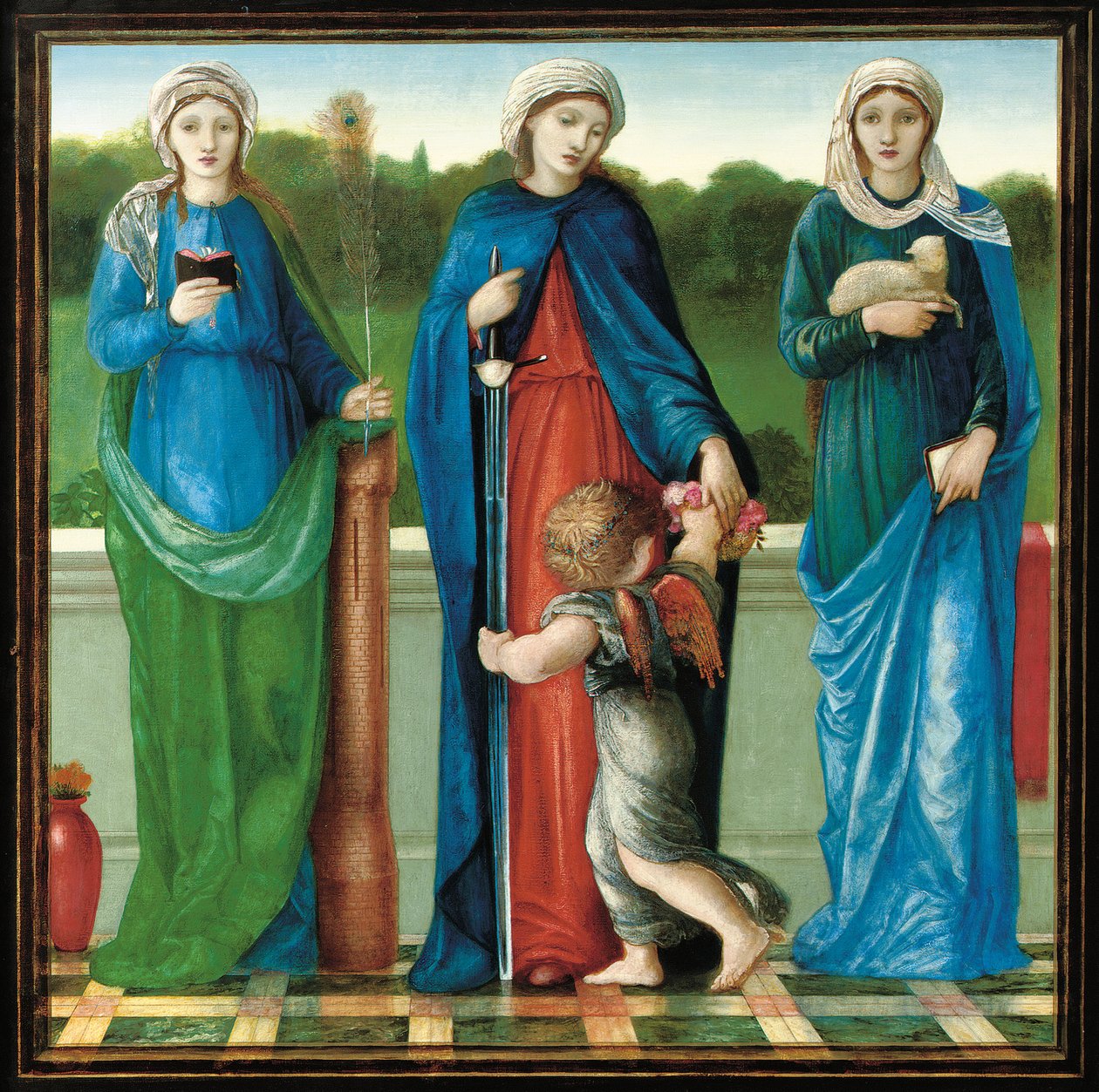 św. Barbary, św. Doroty i św. Agnieszki autorstwa Edward Burne Jones