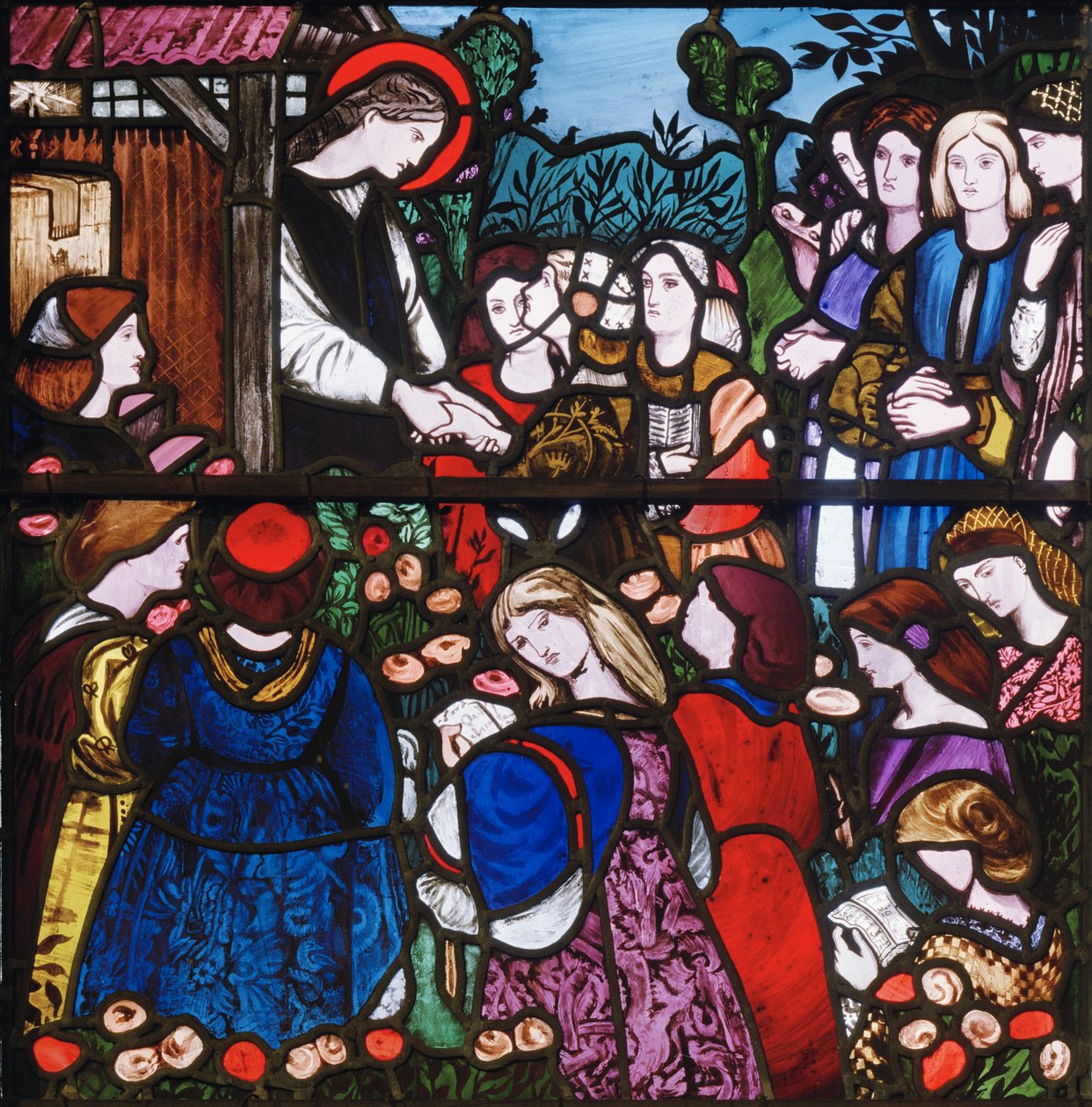 Św. Frideswide, detal, 1859 (witraż) autorstwa Edward Burne Jones