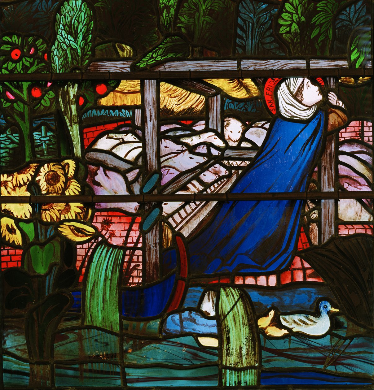 St Frideswide, detal, 1859 (witraż) autorstwa Edward Burne Jones