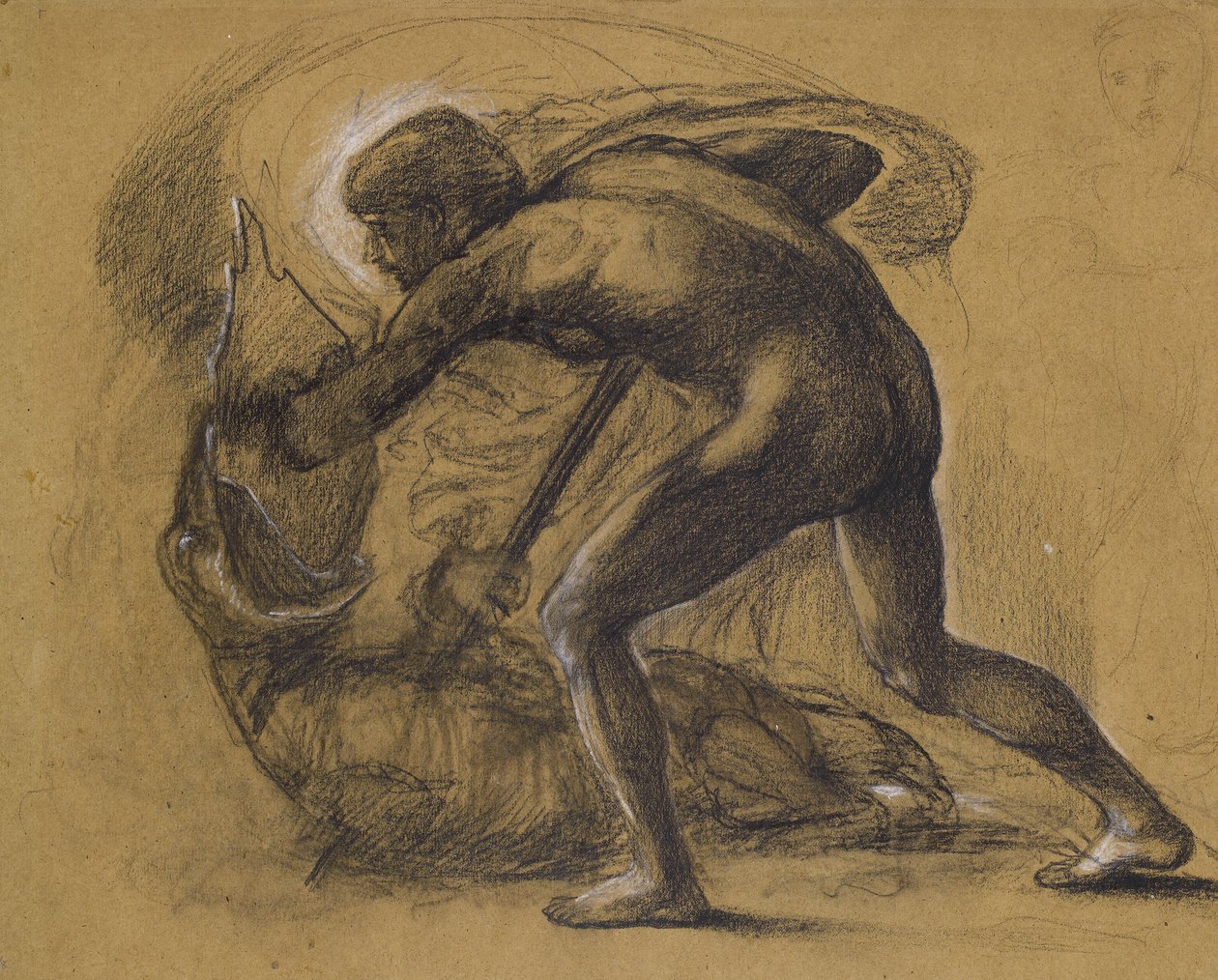 Św Jerzy i smok (ołówek na papierze) autorstwa Edward Burne Jones