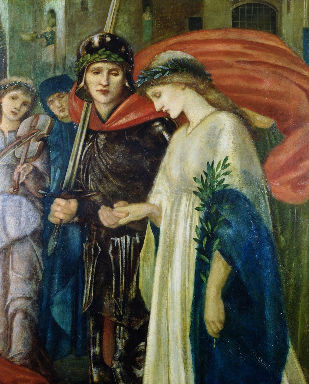 Św. Jerzy i smok: nr 7 Powrót, fragment Św. Jerzy i księżniczka autorstwa Edward Burne Jones
