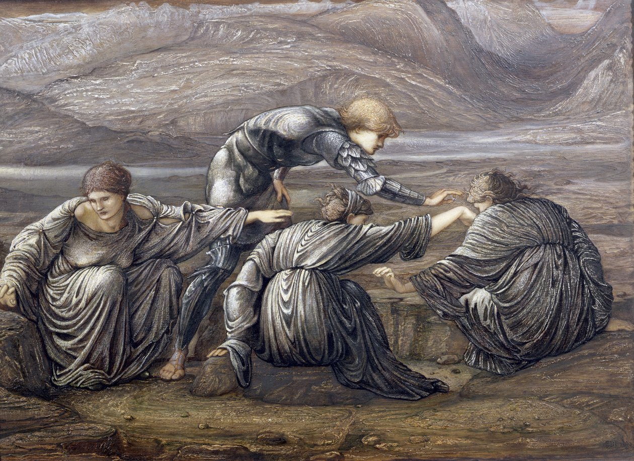 Studium dla Perseusza i Graiae, 1880 (patrz także 80764) autorstwa Edward Burne Jones