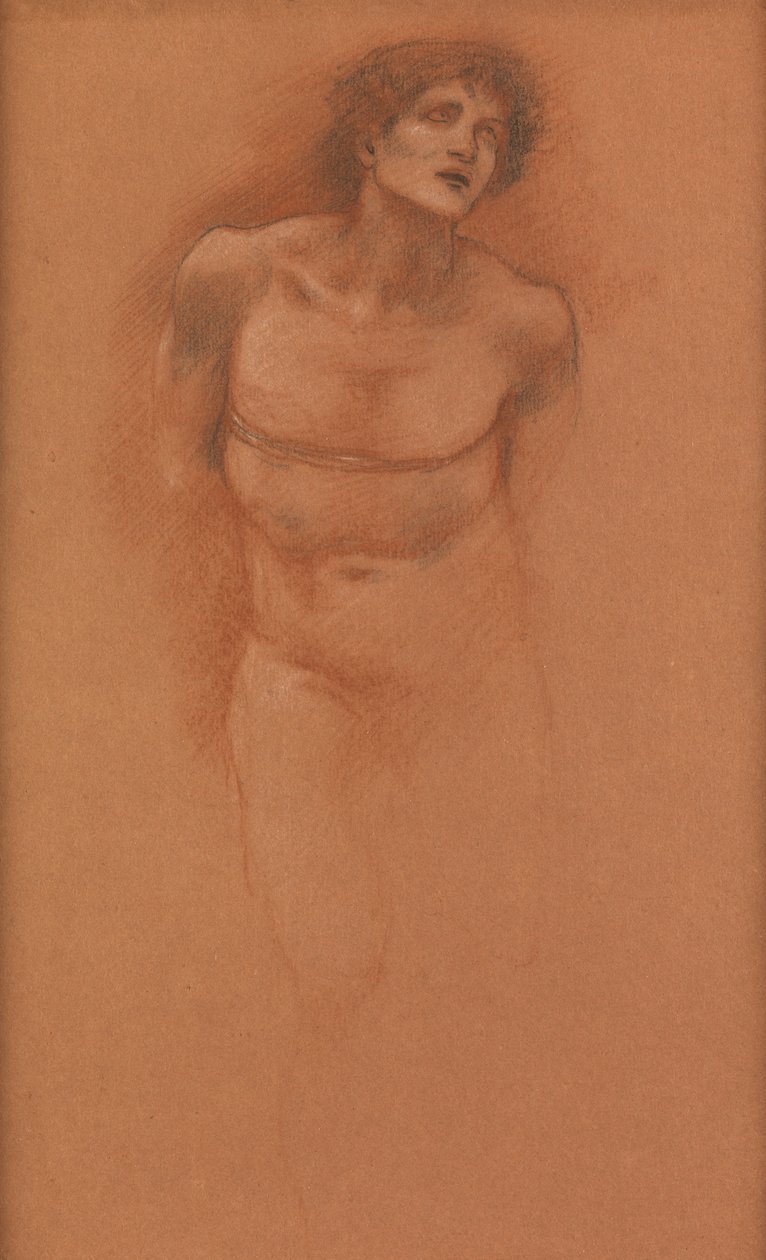 Studium postaci Miłości w „Samochodzie miłości” autorstwa Edward Burne Jones