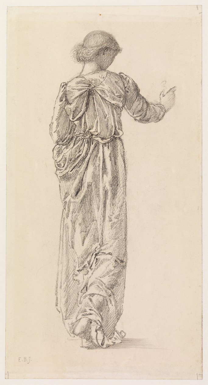 Studium drapowanej postaci kobiecej dla „Tkaczy wianków”, 1866 autorstwa Edward Burne Jones