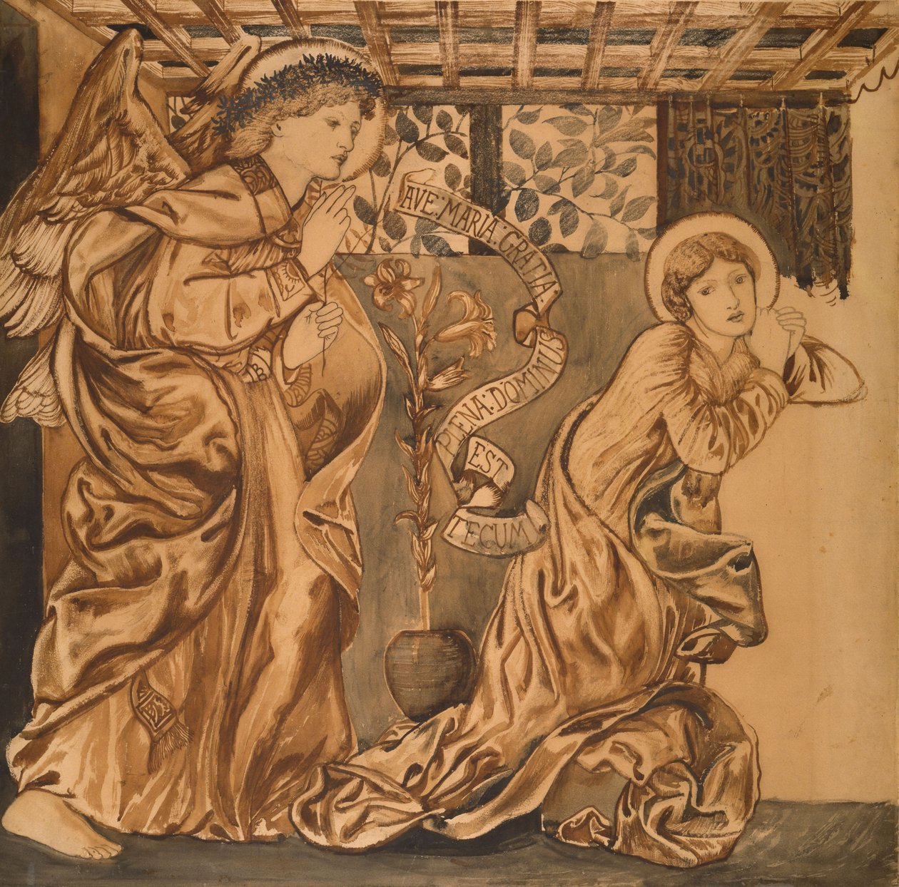 Zwiastowanie (akwarela na papierze) autorstwa Edward Burne Jones