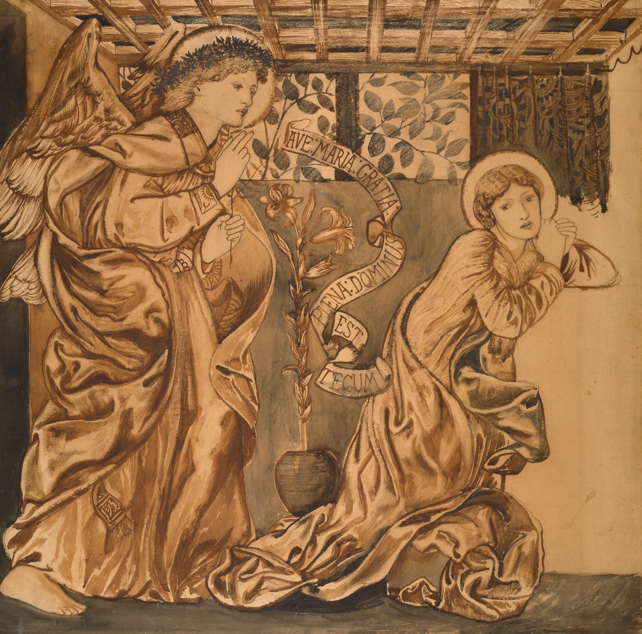 Zwiastowanie, ok. 1862 autorstwa Edward Burne Jones