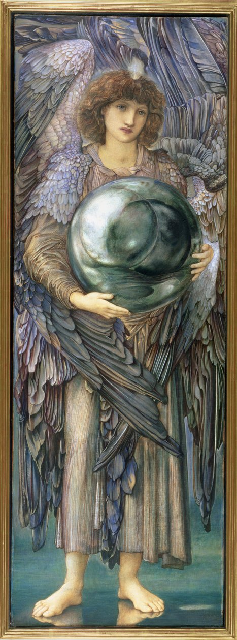Dni Stworzenia: pierwszy dzień, 1870-76 (wc, gwasz, muszla złoto i platynowa farba na pokrytym lnem panelu przygotowanym cynkiem) autorstwa Edward Burne Jones