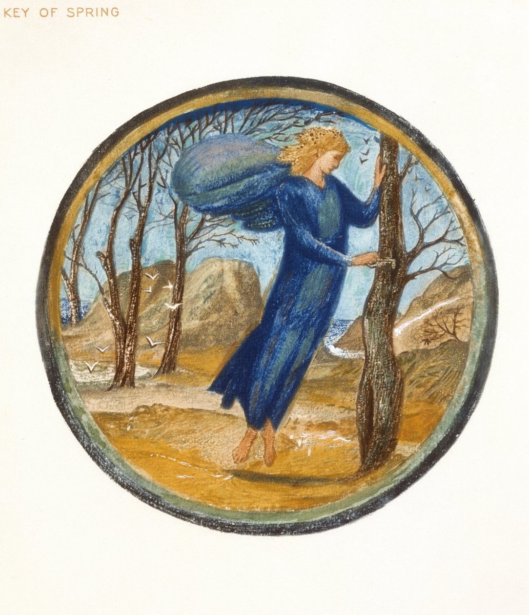Księga Kwiatów: XI. Klucz wiosny, 1905 (lito z gwaszem na papierze) autorstwa Edward Burne Jones