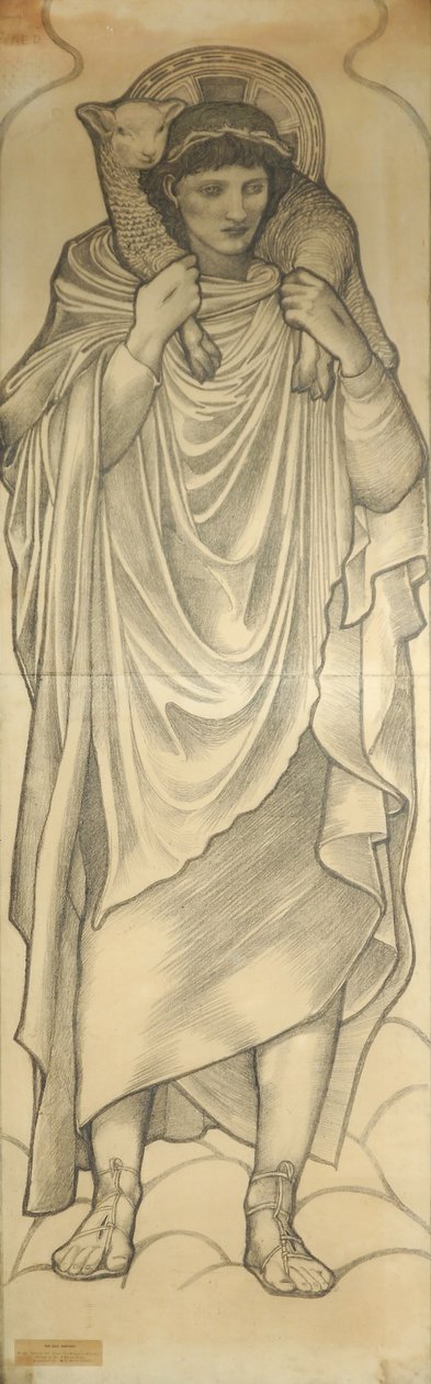 Dobry Pasterz, 1880 (kreda na papierze) autorstwa Edward Burne Jones