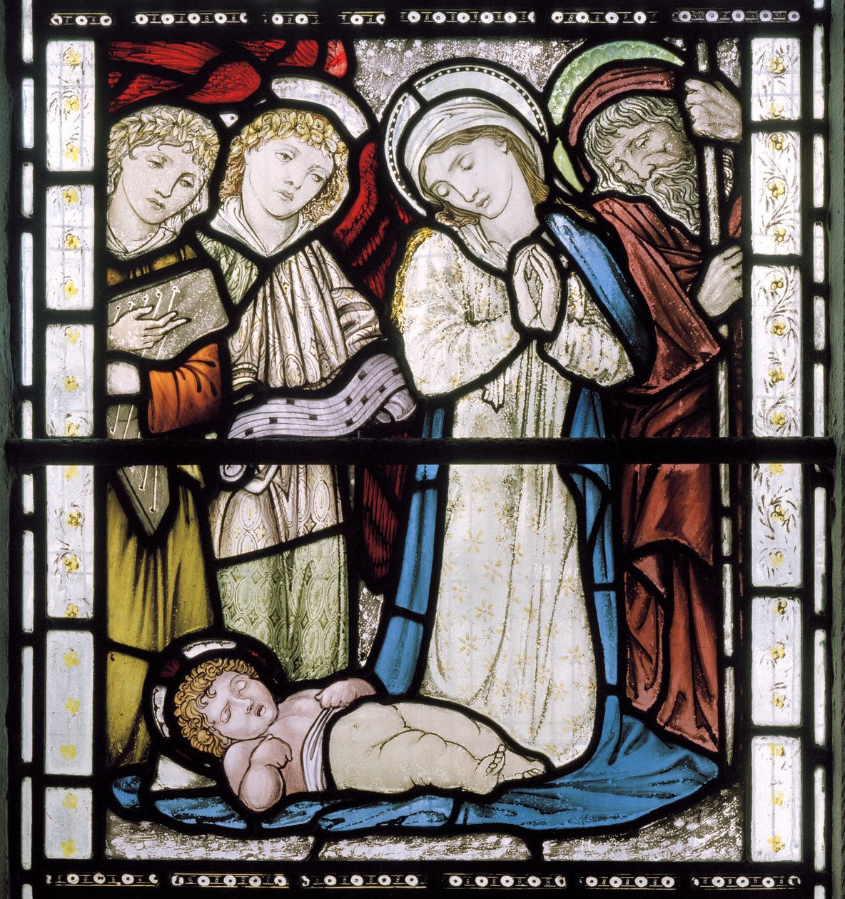 Narodzenia, 1877 (witraż) autorstwa Edward Burne Jones