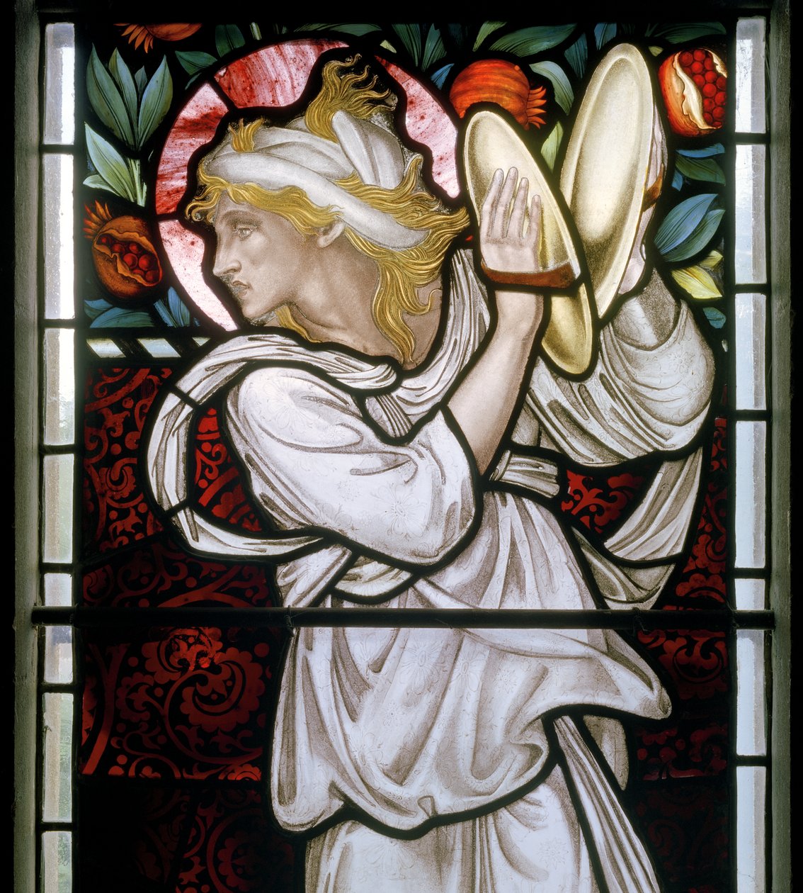 Waterford, St Michael & All Angels, Morris & Co., Edward Burne-Jones, Detal Miriam, 1872 autorstwa Edward Burne Jones