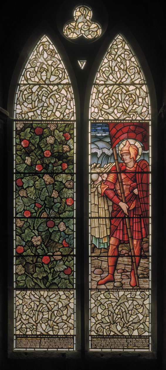 Wilden, All Saints, Morris & Co., Edward Burne-Jones, John Henry Dearle (1859-1932), Foliage & Joshua, 1902-1914, Louisa, Alfred, The Baldwins, Premier, Metodysta, Worcestershire, Arts & Crafts autorstwa Edward Coley and Dearle Burne-Jones