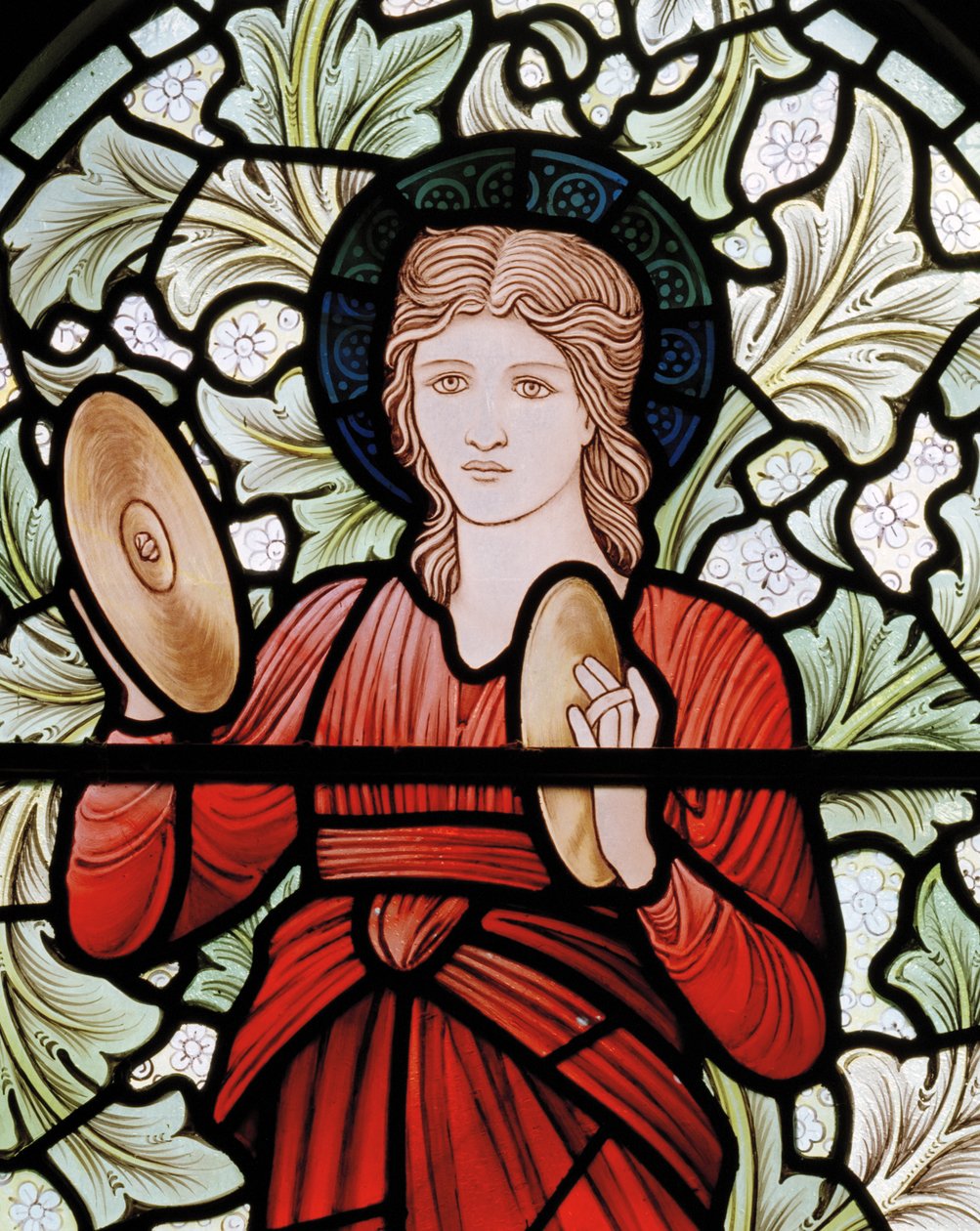 Wilden, All Saints, Morris & Co, Edward Burne-Jones, John Henry Dearle (1859-1932), Miriam, szczegół, 1902-1914, Louisa, Alfred, The Baldwins, premier, metodysta, Worcestershire, Arts & Crafts, autorstwa Edward Coley and Dearle Burne Jones