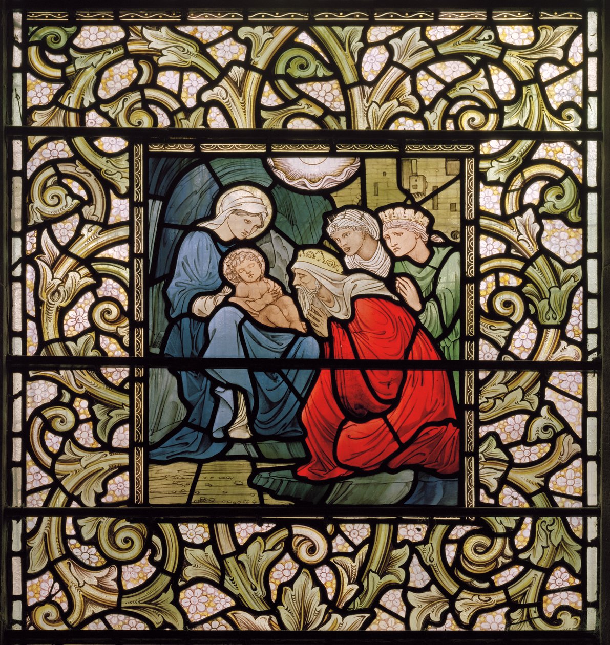 Wilden, All Saints, Morris & Co., Edward Burne-Jones, John Henry Dearle (1859-1932), Pokłon Trzech Króli, 1902-1914, Louisa, Alfred, The Baldwins, Premier, Metodysta, Worcestershire, Sztuka autorstwa Edward Coley and Dearle Burne-Jones