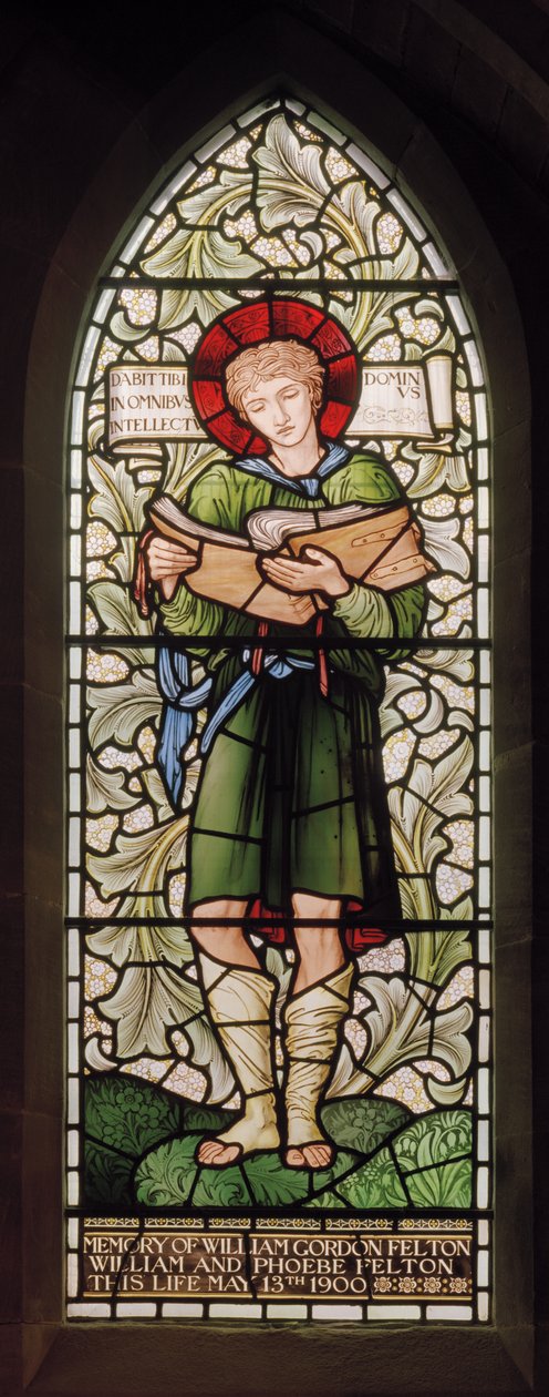 Wilden, All Saints, Morris & Co., Edward Burne-Jones, John Henry Dearle (1859-1932), Timothy, 1902-1914, Louisa, Alfred, The Baldwins, premier, metodysta, Worcestershire, Arts & Crafts, Rudyard autorstwa Edward Coley and Dearle Burne Jones