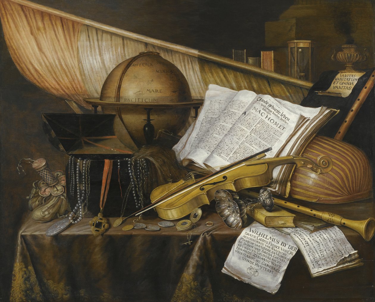 Martwa natura Vanitas, 1632 autorstwa Edward Collier