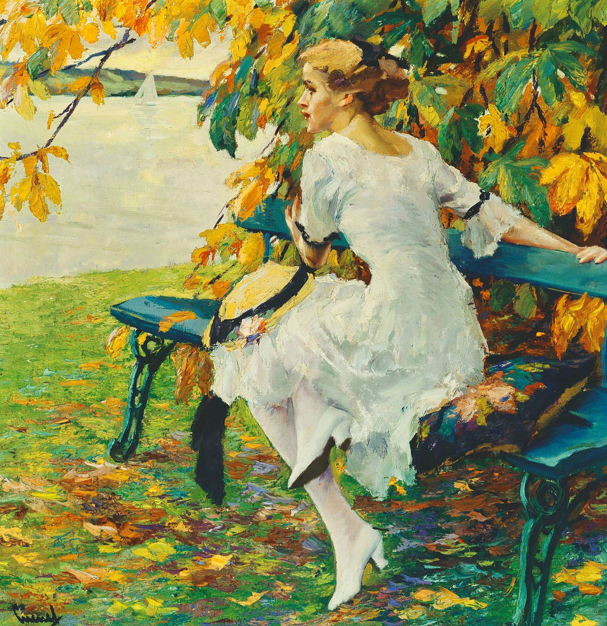Na zielonej ławce; Auf der Grunen Bank autorstwa Edward Cucuel