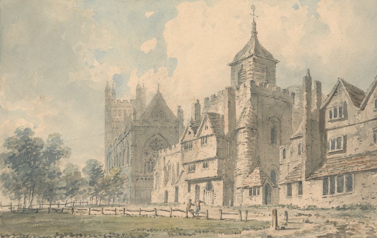 Katedra w Exeter i sąsiednie budynki autorstwa Edward Dayes
