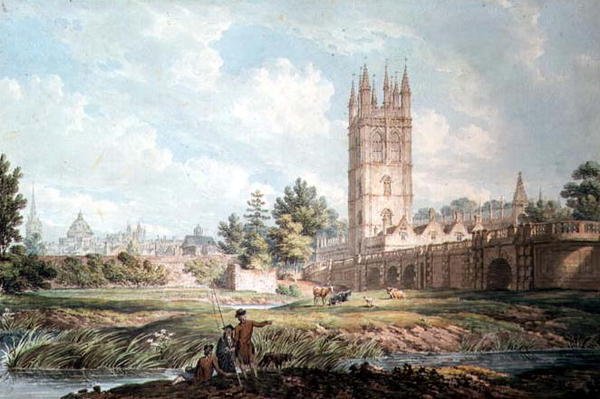 Magdalen College i most, Oxford, od strony rzeki autorstwa Edward Dayes