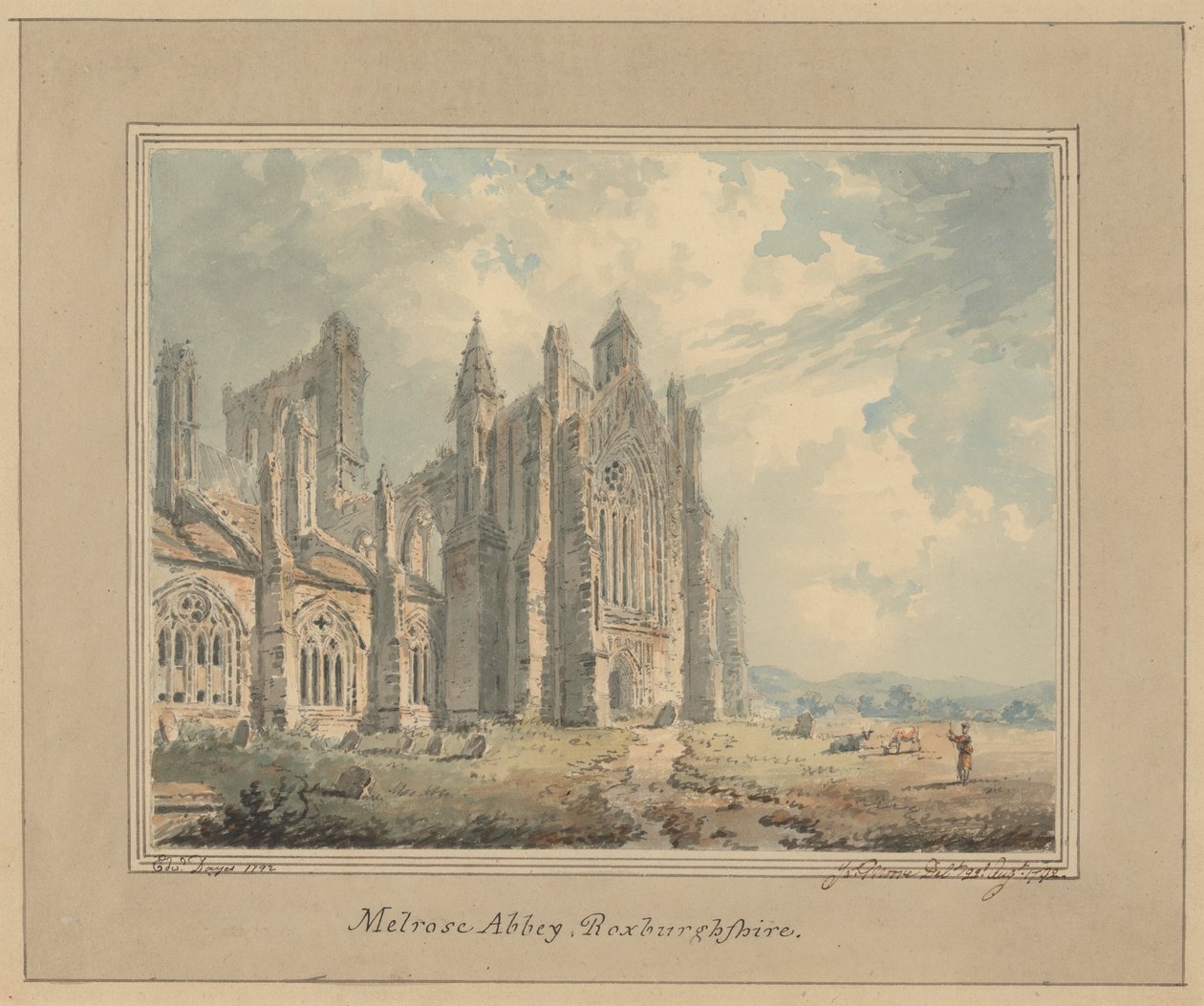 Abadia de Melrose, polonês de Roxburghshire autorstwa Edward Dayes
