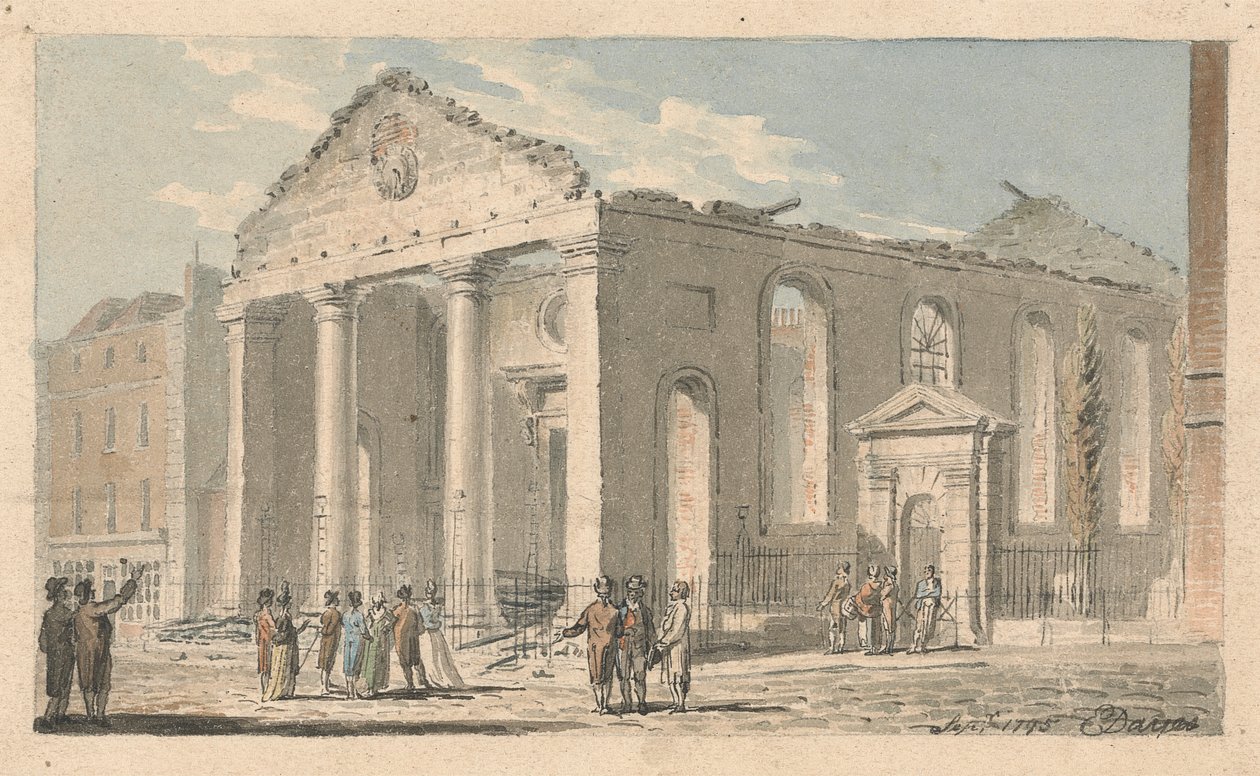Kościół św. Pawła, Covent Garden, po pożarze autorstwa Edward Dayes